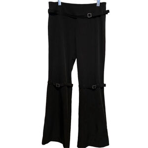 Women’s Black Belted High Waisted Wide Leg Pants Size 4